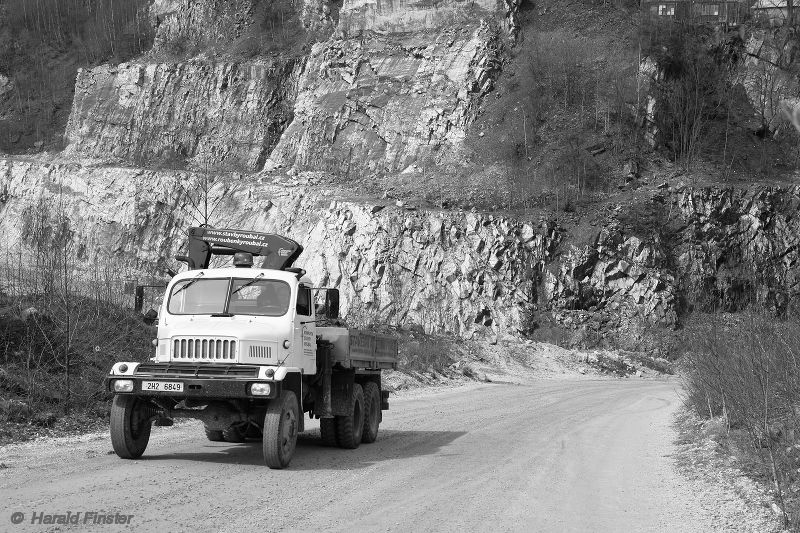 hauling limestone from the quarry